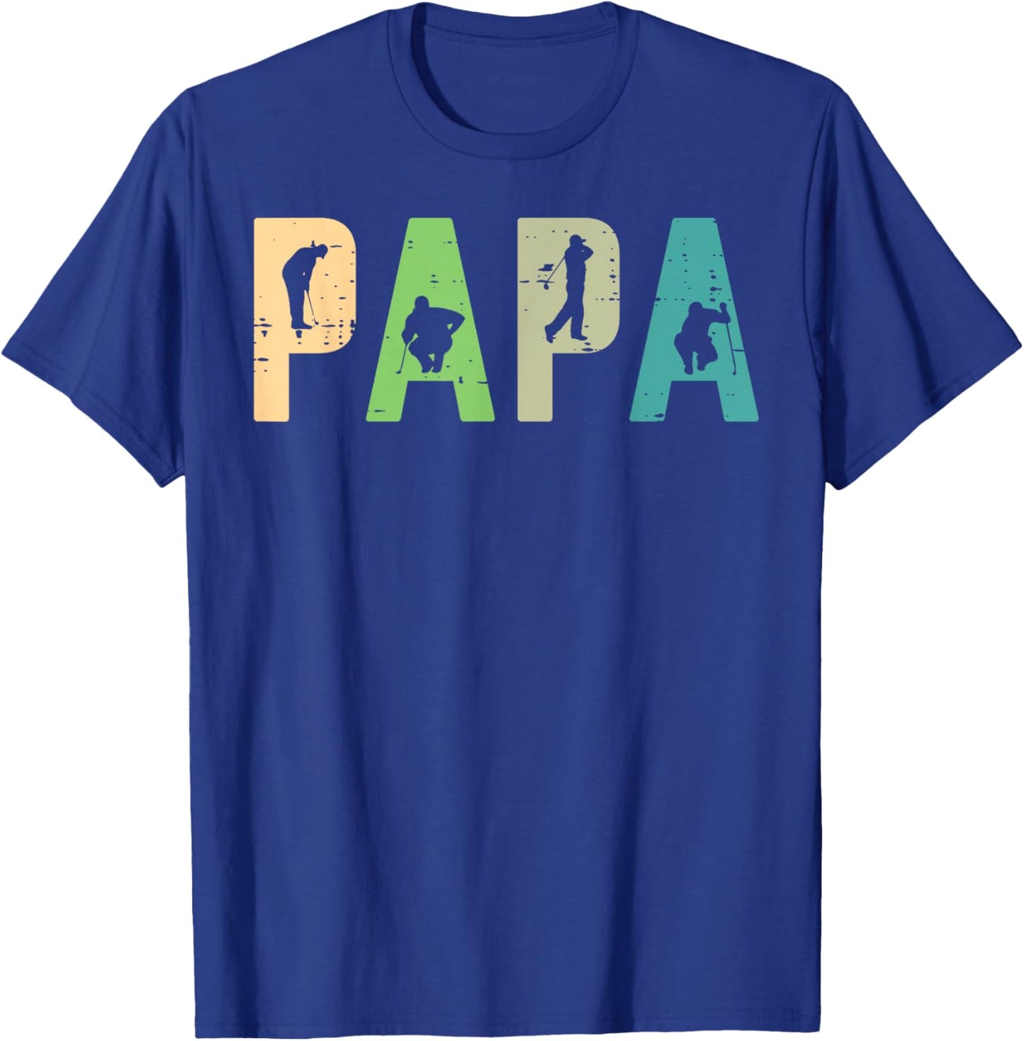 Papa Golf Silhouette Cool Golfing Sport Golfer Dad Daddy Men T-Shirt - T-Shirt | Royal