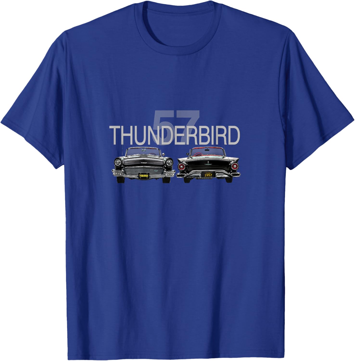 VINTAGE 1956 THUNDERBIRD, CLASSIC AMERICAN SPORTS CAR, 1950s T-Shirt - T-Shirt | Royal