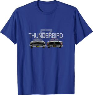 VINTAGE 1956 THUNDERBIRD, CLASSIC AMERICAN SPORTS CAR, 1950s T-Shirt - T-Shirt | Royal