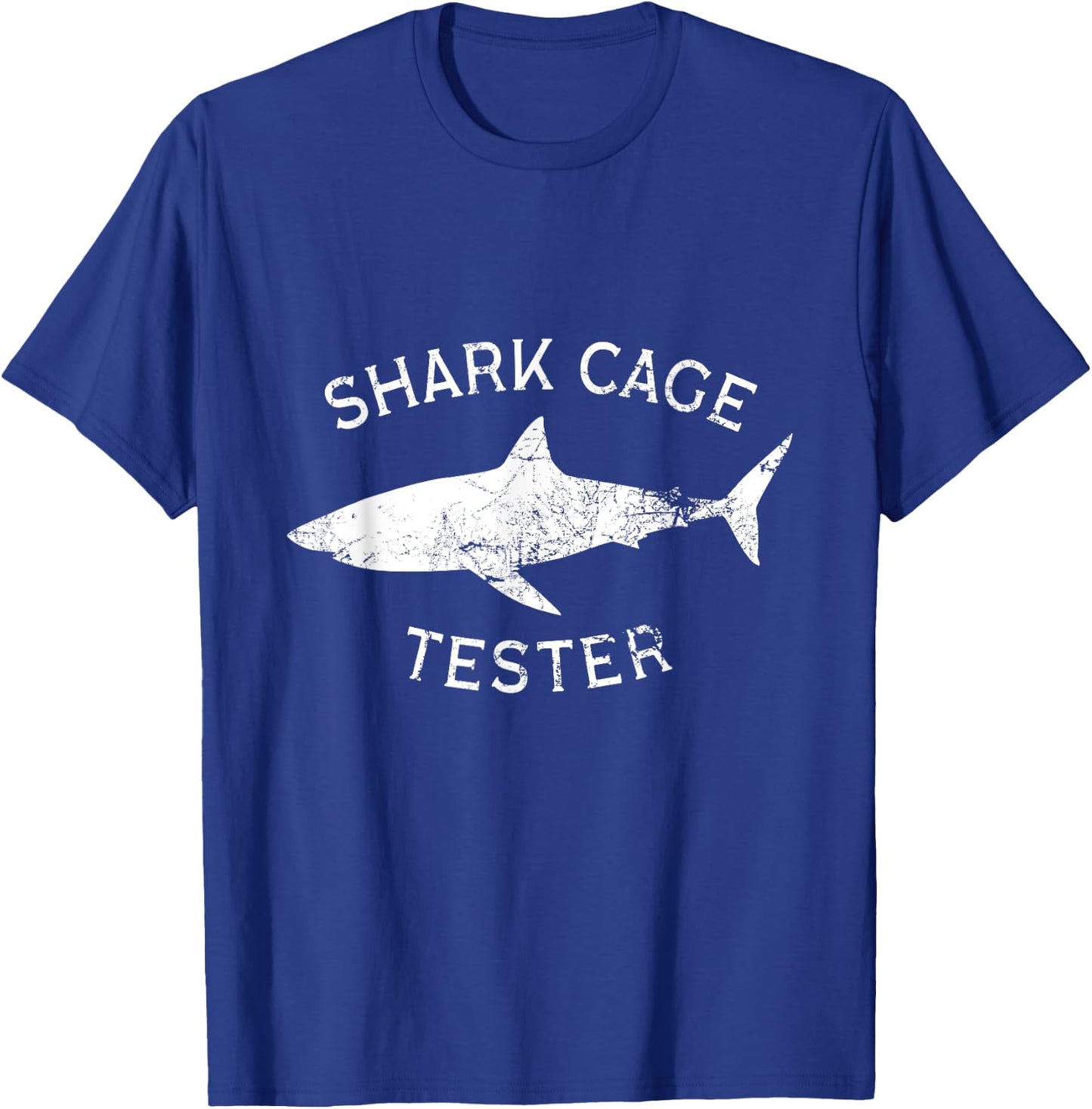 Funny Leg Amputee Shark Cage Tester Joke T-Shirt - T-Shirt | Royal