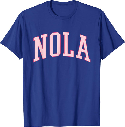 Nola Cute Pink Preppy New Orleans Girls T-Shirt - T-Shirt | Royal