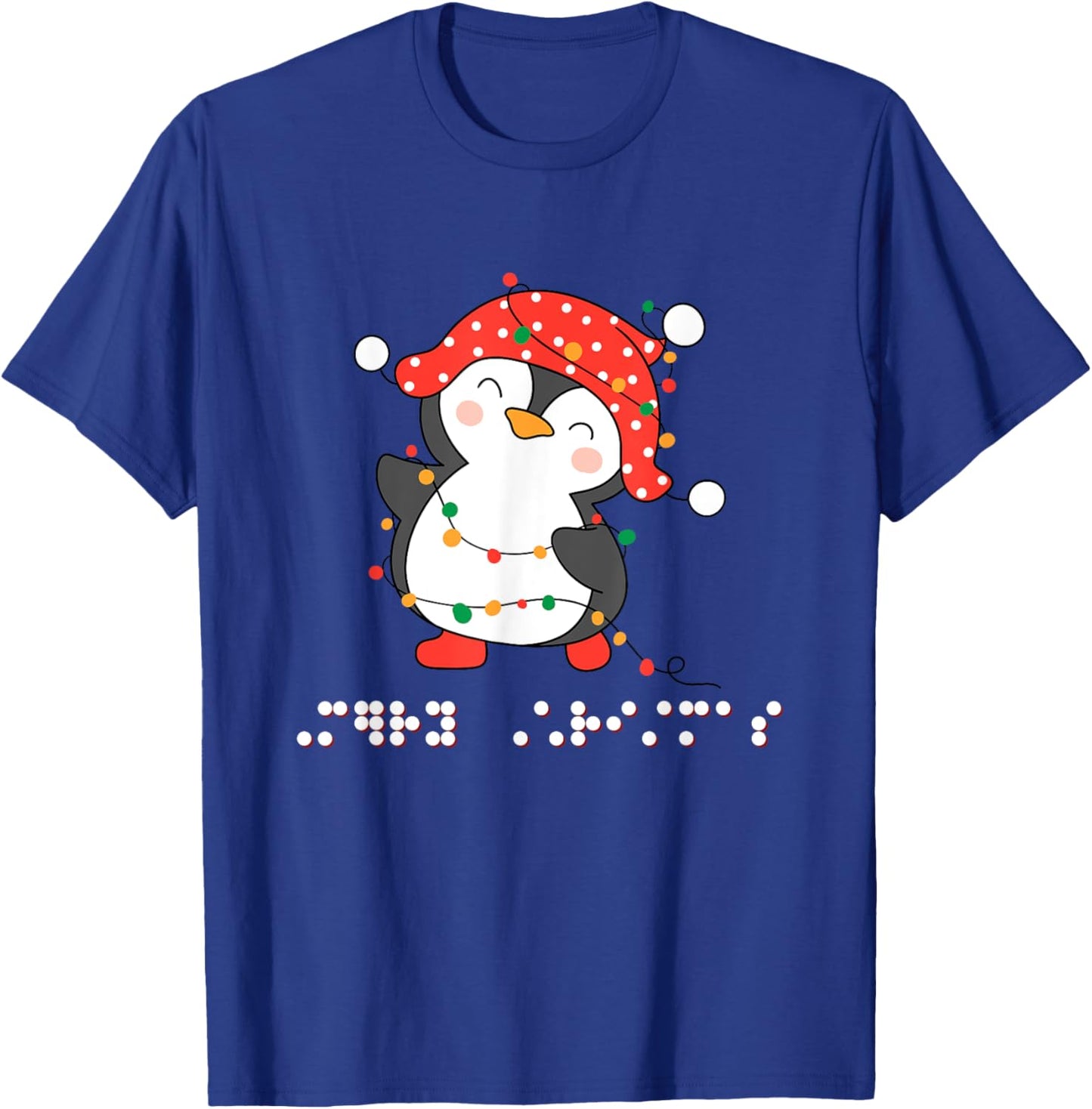 Sim Braille Christmas Clothing Accessories Kids Teacher TVI T-Shirt - T-Shirt | Royal