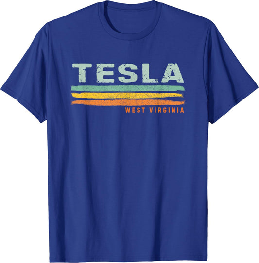 Vintage Stripes Tesla WV T-Shirt - T-Shirt | Royal