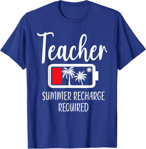 Teacher Summer Recharge Required Last day School Women T-Shirt - T-Shirt | Royal