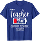 Teacher Summer Recharge Required Last day School Women T-Shirt - T-Shirt | Royal