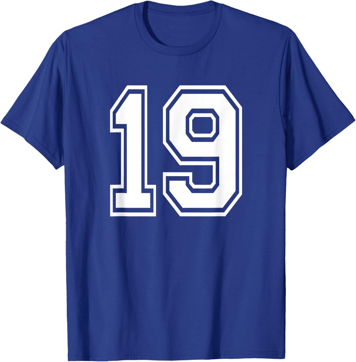 Number 19 Birthday Gift Sports Player Team Numbered Jersey T-Shirt - T-Shirt | Royal
