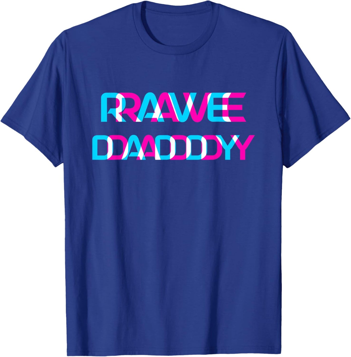 Rave Daddy EDM Music Festival Glitch Optical Illusion Trippy T-Shirt - T-Shirt | Royal