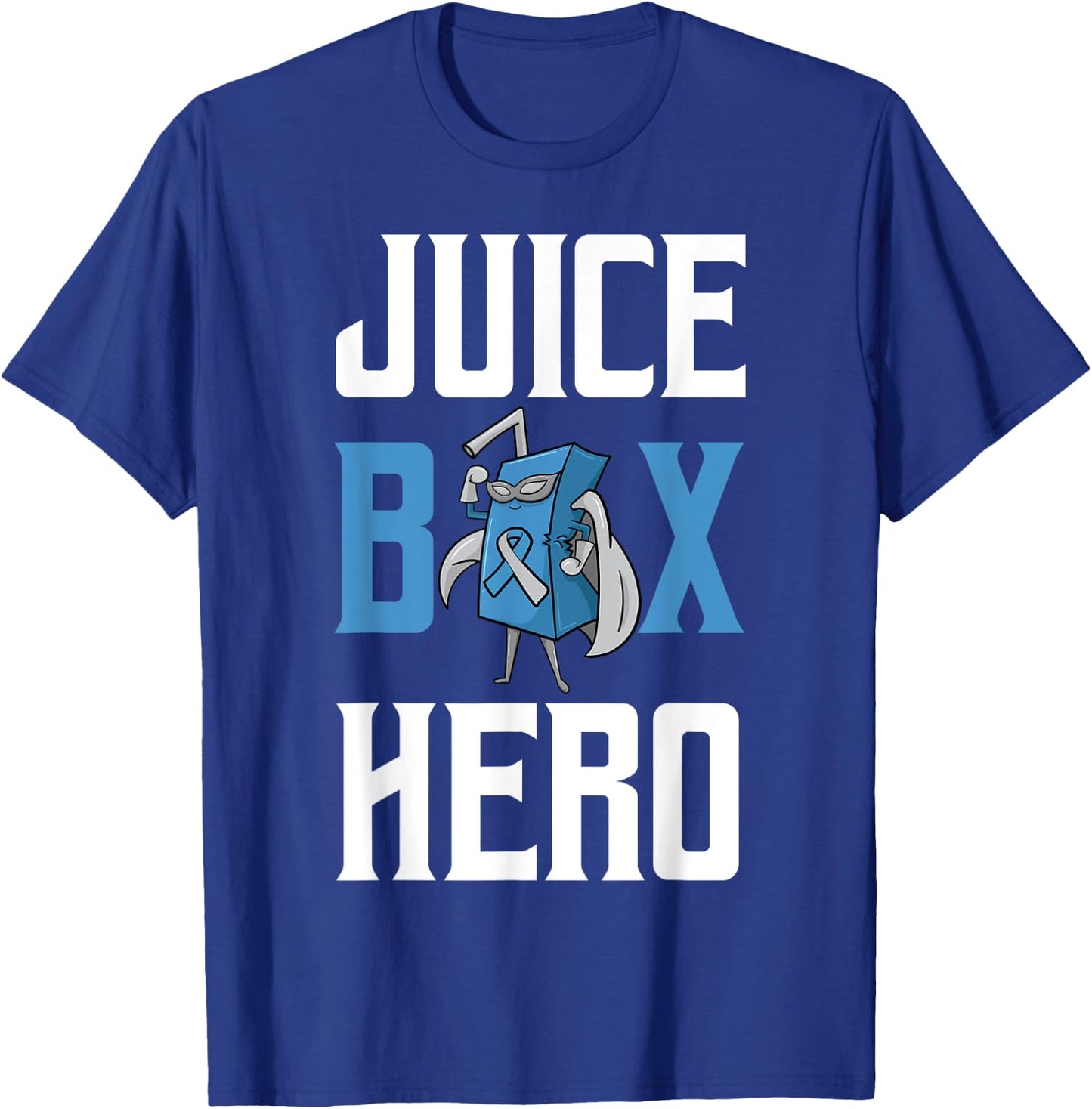 Juice Box Hero Diabetes Blue Ribbon Endocrinologist Diabetic T-Shirt - T-Shirt | Royal