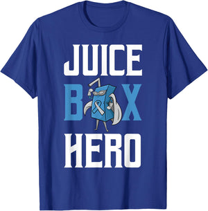 Juice Box Hero Diabetes Blue Ribbon Endocrinologist Diabetic T-Shirt - T-Shirt | Royal