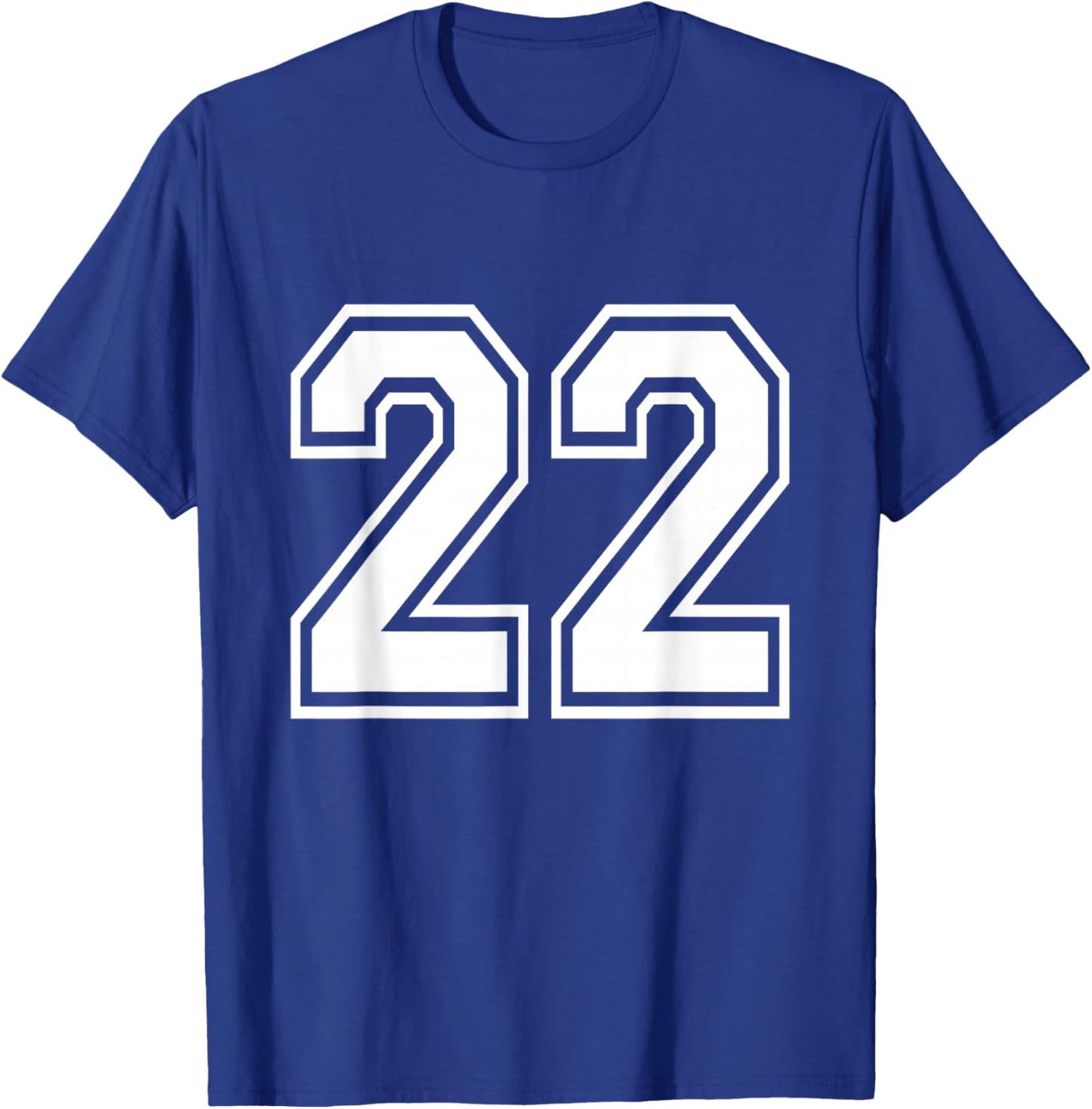 Number 22 Varsity Sports Team Jersey 22nd Birthday 22 Years T-Shirt - T-Shirt | Royal