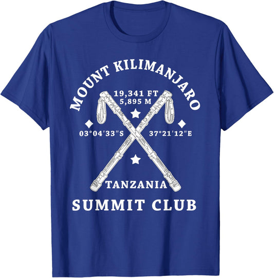Climbed Mount Kilimanjaro Summit Club Hike Tanzania T-Shirt - T-Shirt | Royal
