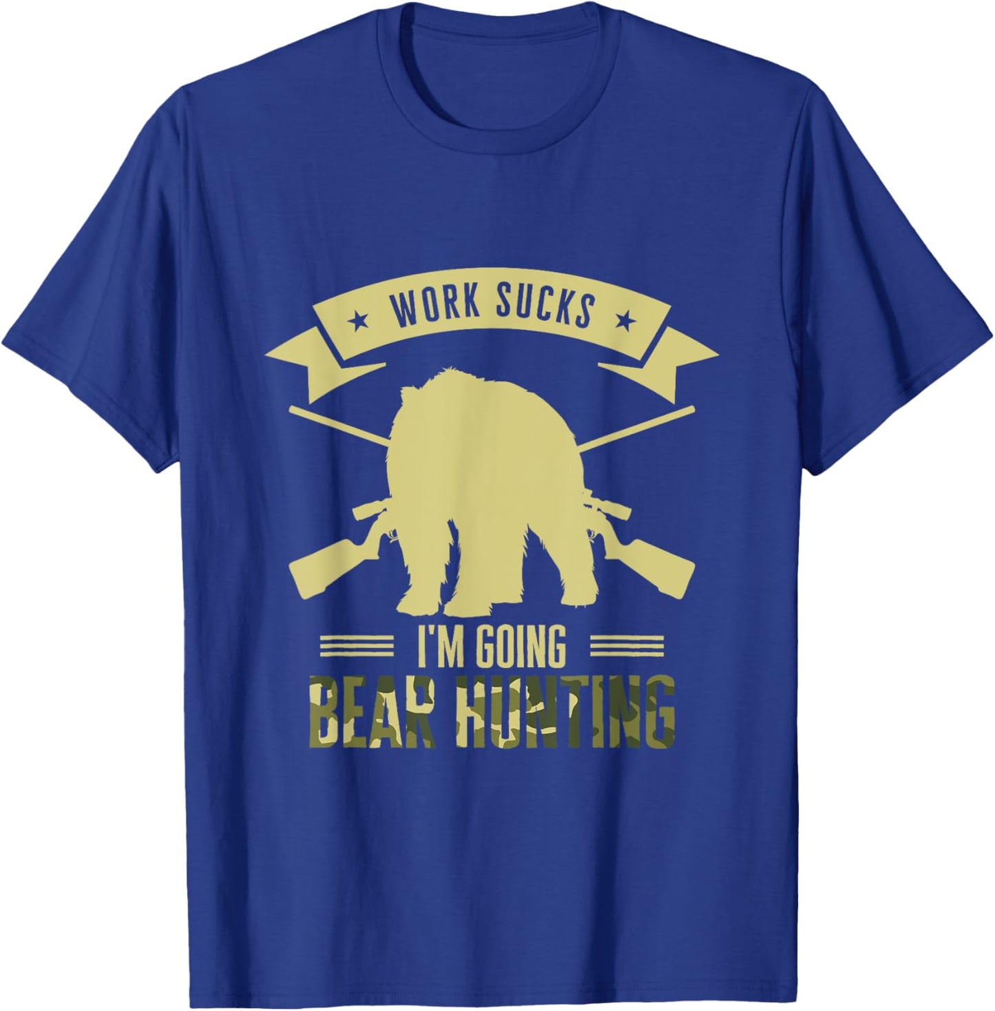 Camo Bear Hunting Wild Animal Hunt Bear Hunter Hunting T-Shirt - T-Shirt | Royal