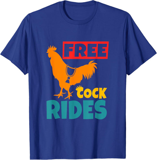 Free Cock Rides Vintage Apparel T-Shirt - T-Shirt | Royal