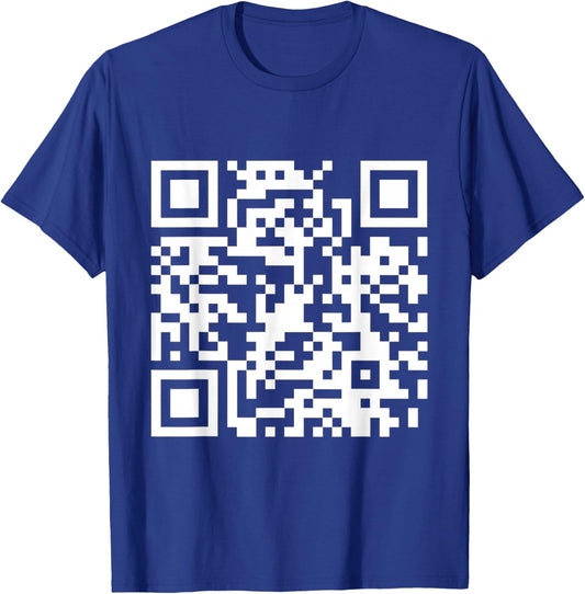 QR Scan Code Adult Sarcasm Humor F.ck You (White) T-Shirt - T-Shirt | Royal