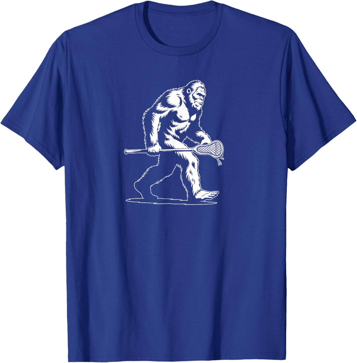 Sasquatch Lax Bigfoot Lacrosse Stick Vintage 80s T-Shirt - T-Shirt | Royal