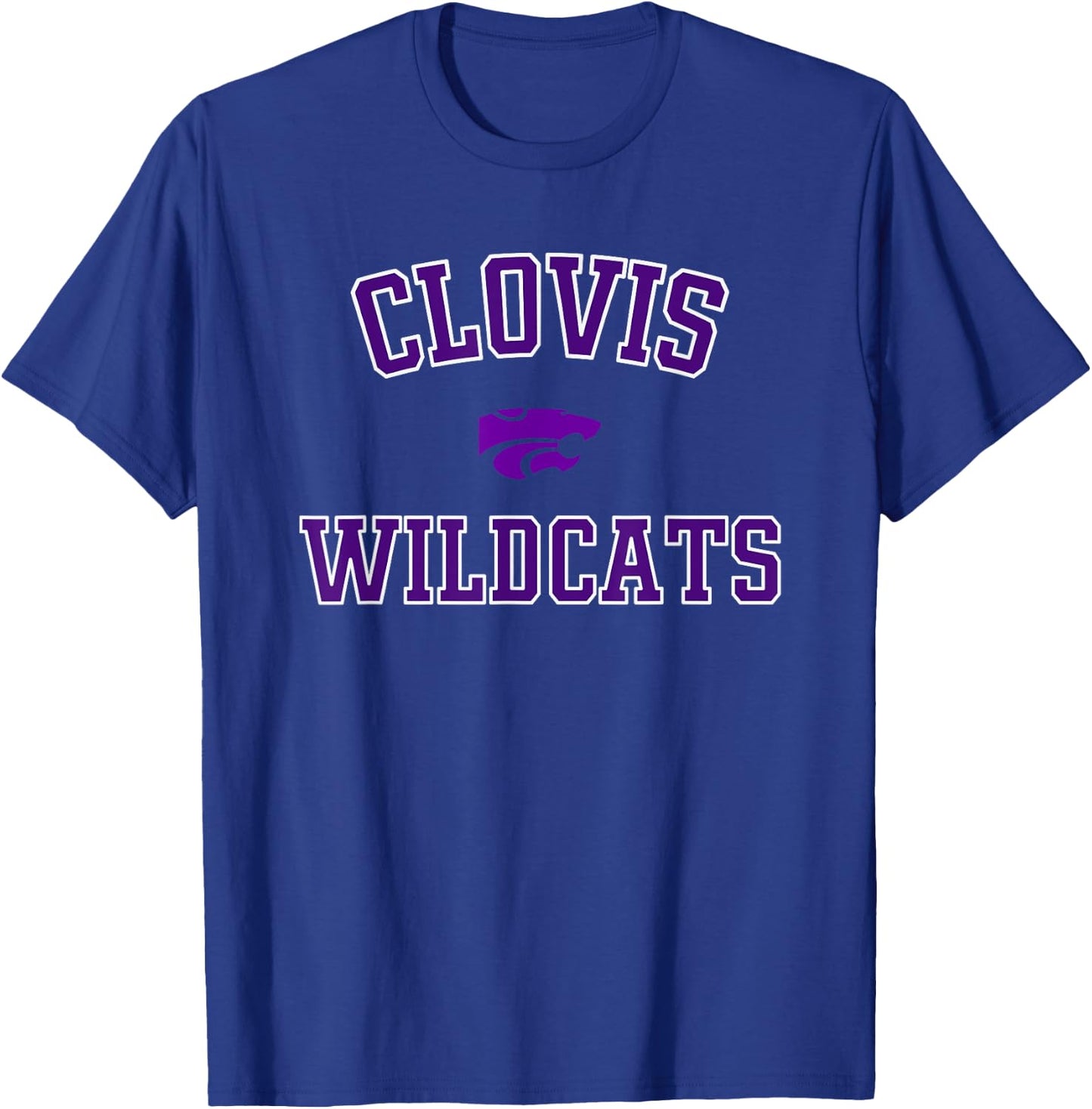 Clovis Wildcats Logo Varsity HS T-Shirt - T-Shirt | Royal