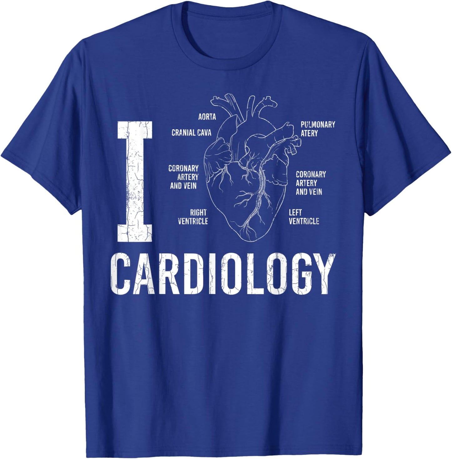 I Heart Funny Cardiologist Cardiology Graphic T-Shirt - T-Shirt | Royal