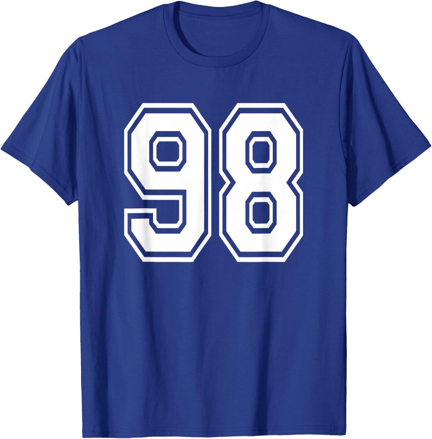 Number 98 98th Birthday Gift Player Team Numbered Jersey T-Shirt - T-Shirt | Royal