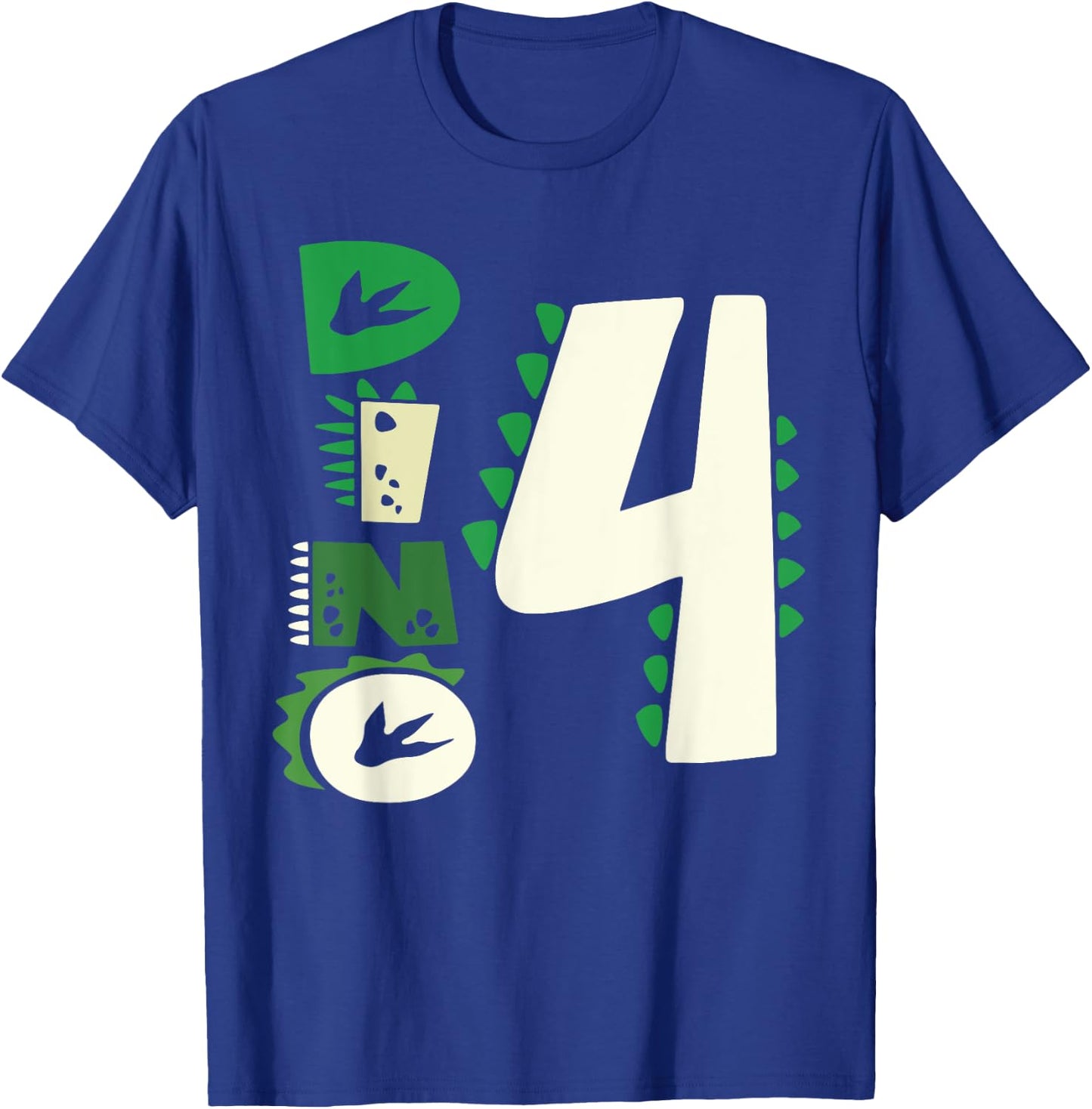 Dino Four Birthday Saurus Dinosaur Birthday Mom Dad Kids T-Shirt - T-Shirt | Royal