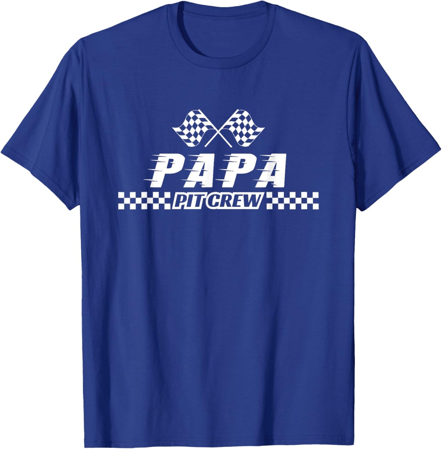 Pit Crew Papa Birthday Costume For Race Car Parties T-Shirt - T-Shirt | Royal