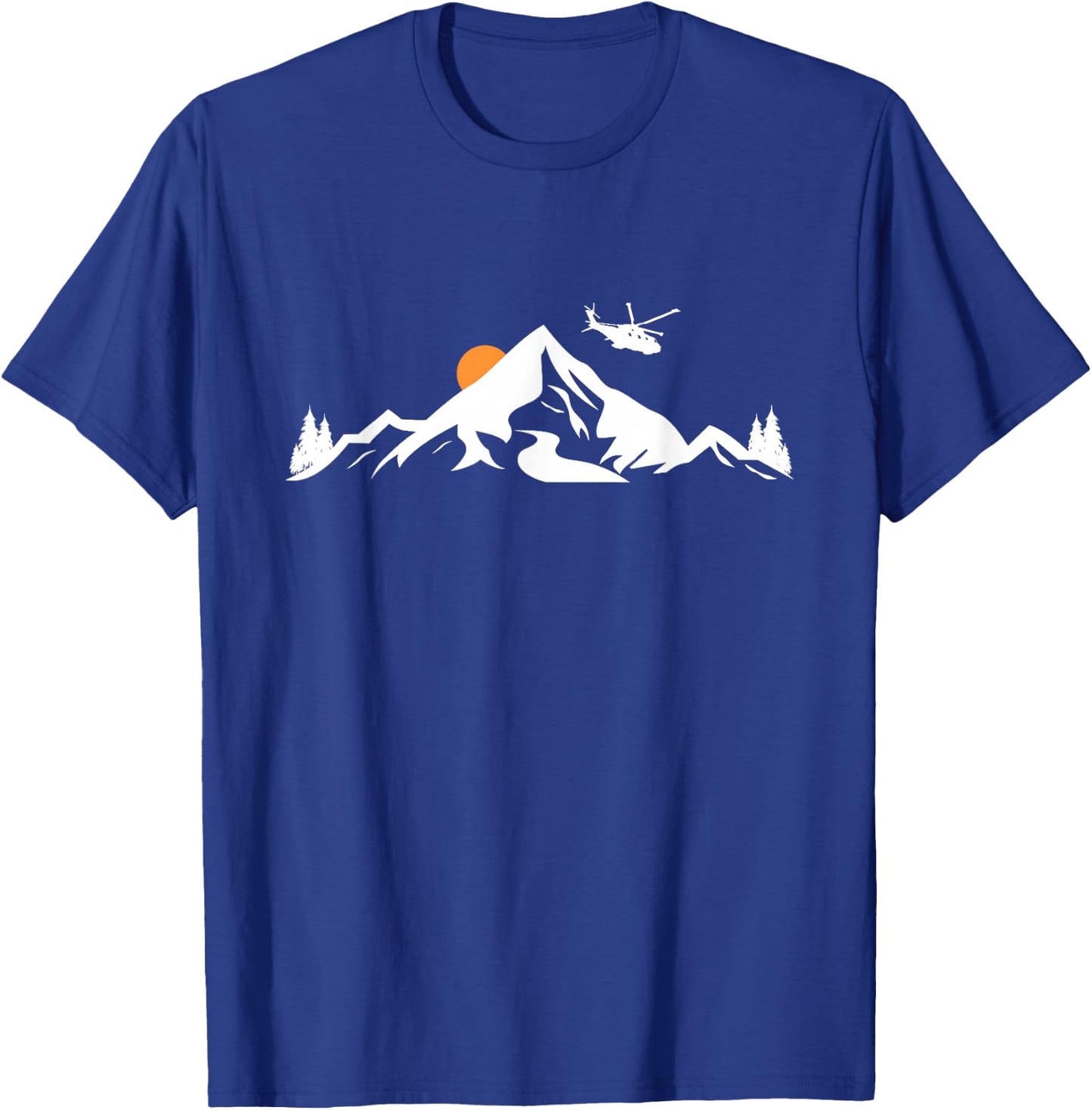 Helicopter Pilot Mountains Aviation Aircraft Chopper T-Shirt - T-Shirt | Royal