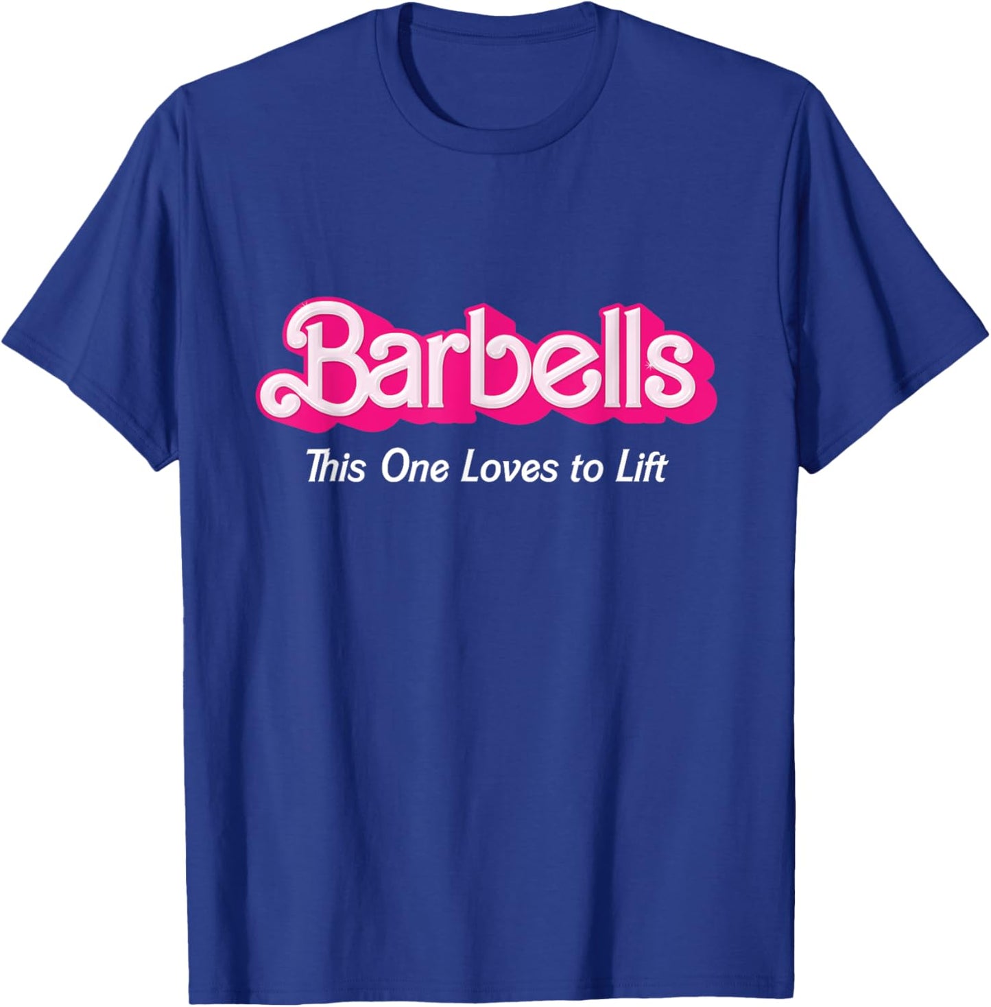 Barbells Pink Retro Workout Classic Girl Loves to Lift Gear T-Shirt - T-Shirt | Royal