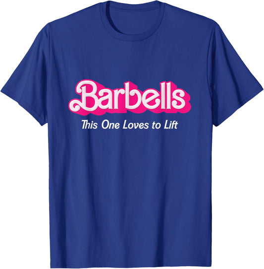 Barbells Pink Retro Workout Classic Girl Loves to Lift Gear T-Shirt - T-Shirt | Royal