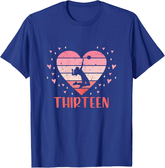 13 Year Old Cute Volleyball Birthday Girl 13th B-day T-Shirt - T-Shirt | Royal