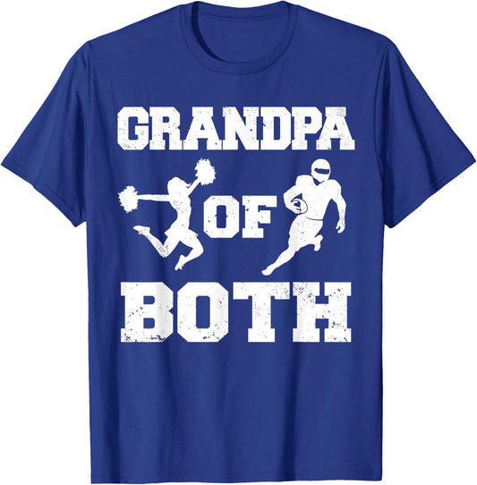 Grandpa Of Both Funny Football and Cheer Grandpa T-Shirt - T-Shirt | Royal