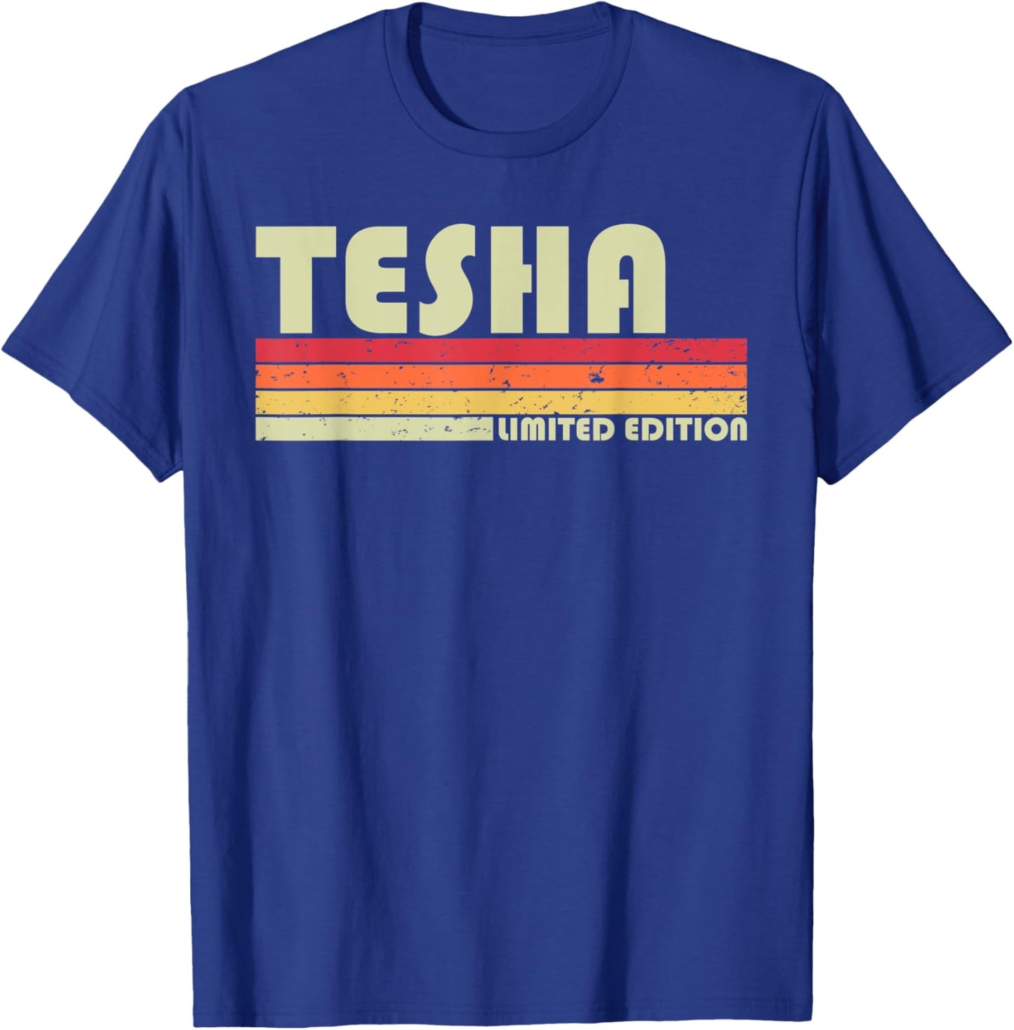TESHA Name Personalized Retro Vintage 80s 90s Birthday T-Shirt - T-Shirt | Royal