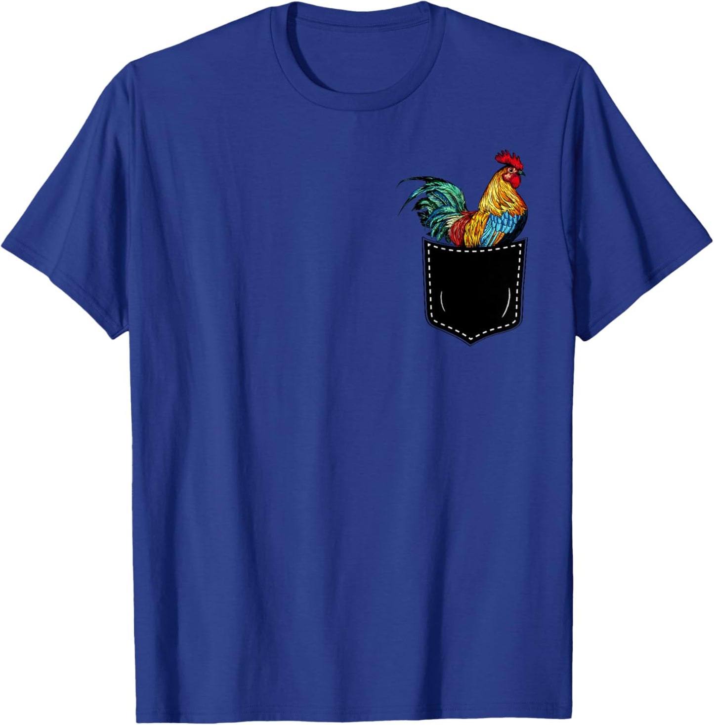 Funny Rooster In A Pocket Perfect for Chicken Lovers T-Shirt - T-Shirt | Royal