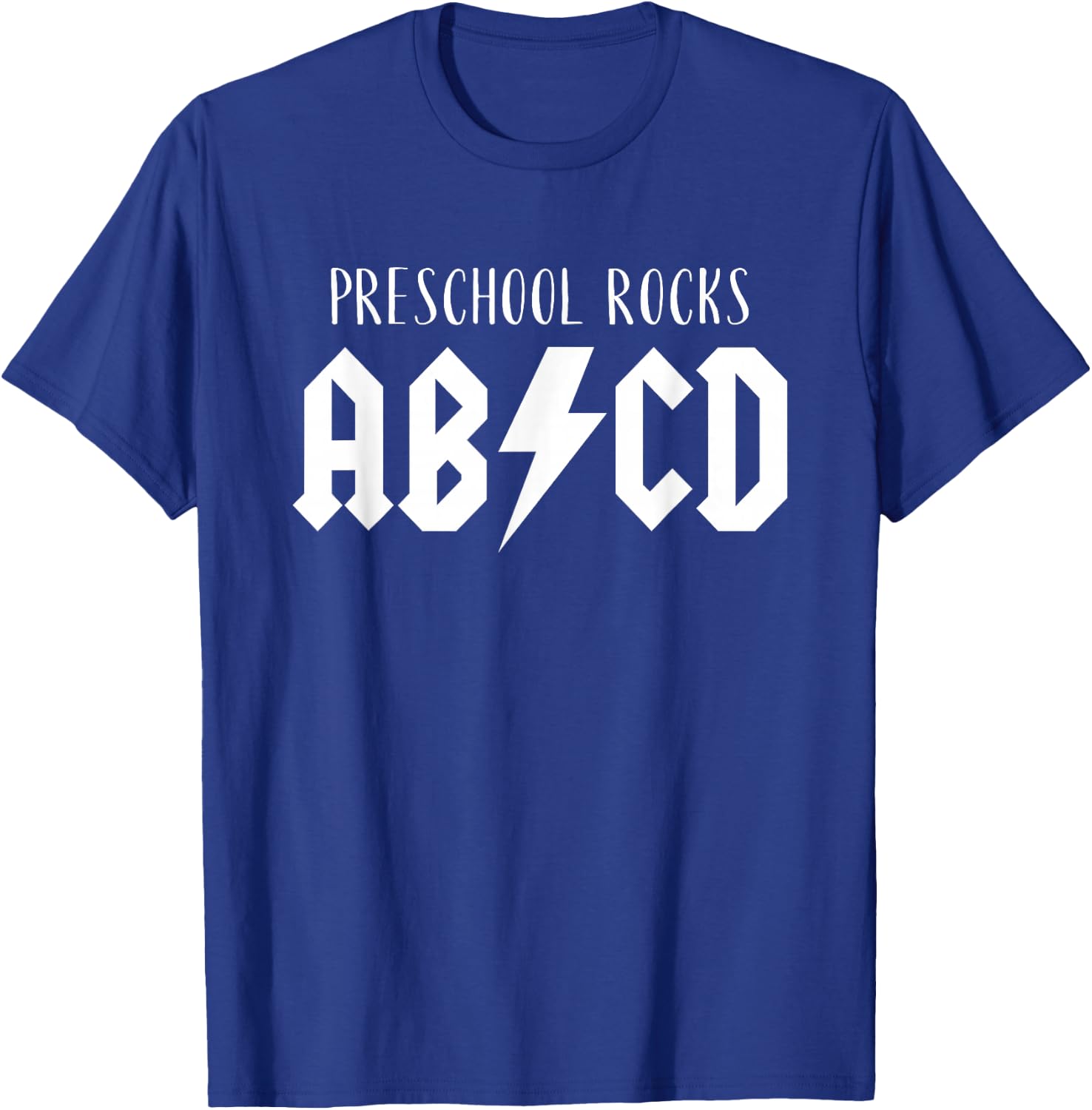 Preschool Rocks Teacher Back to School ABCD Rock First Day T-Shirt - T-Shirt | Royal