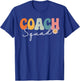 Coach Squad Team Retro Groovy Vintage First Day Of School T-Shirt - T-Shirt | Royal