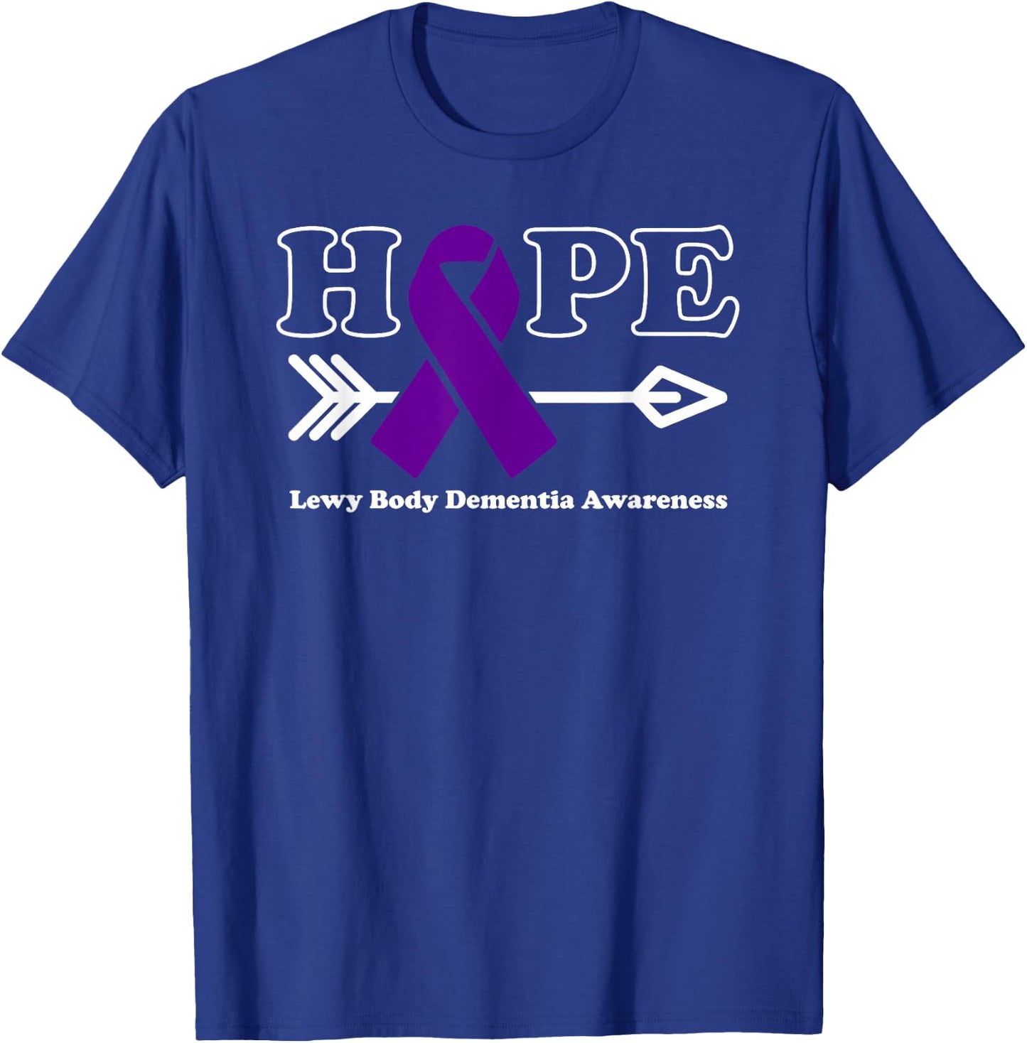 Hope - Lewy Body Dementia Awareness Purple Ribbon T-Shirt - T-Shirt | Royal