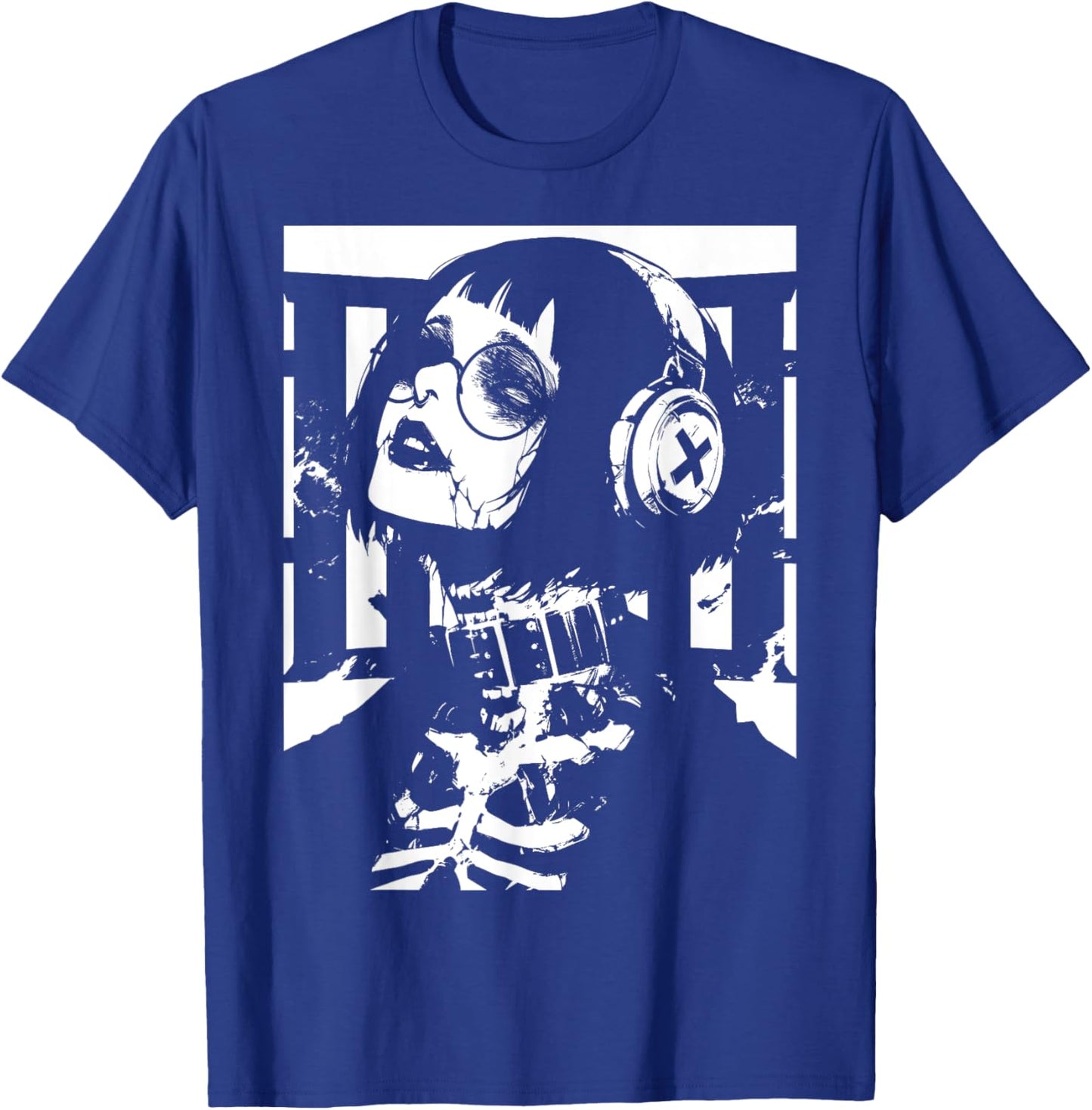 Horror Techwear Ghoul Girl Cybergoth Gothic Anime Manga T-Shirt - T-Shirt | Royal