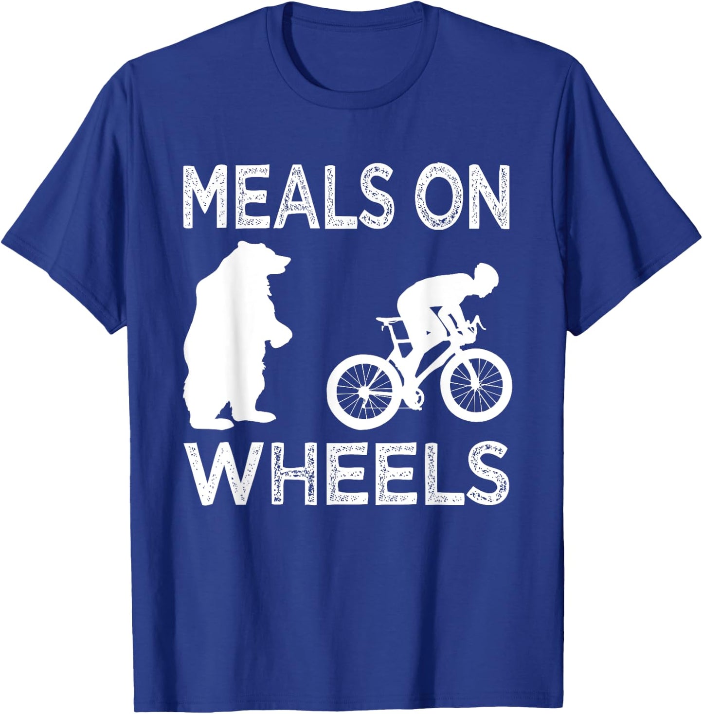 Meals On Wheels Bear Chasing Trail Bike Rider Gifts T-Shirt - T-Shirt | Royal