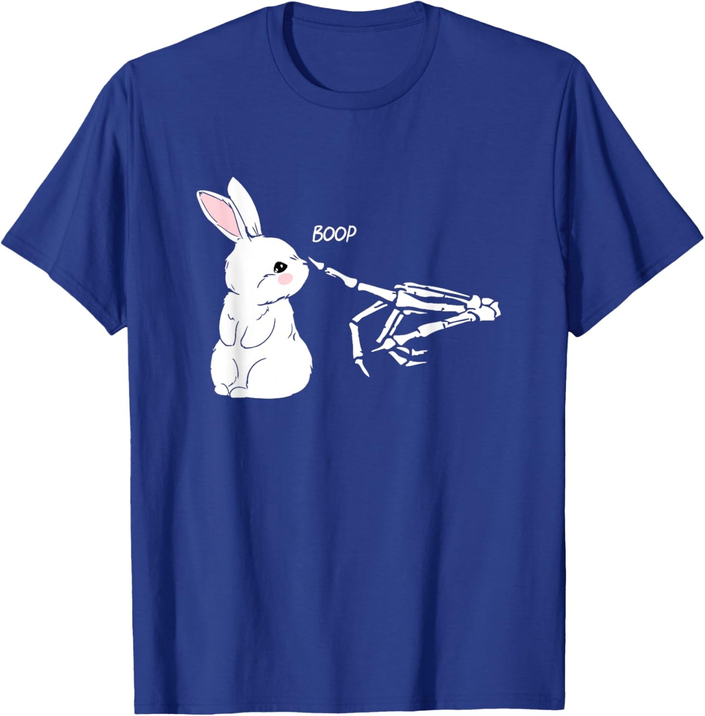 Skeleton Hand Boop Bunny Rabbit Funny Easter Day T-Shirt - T-Shirt | Royal