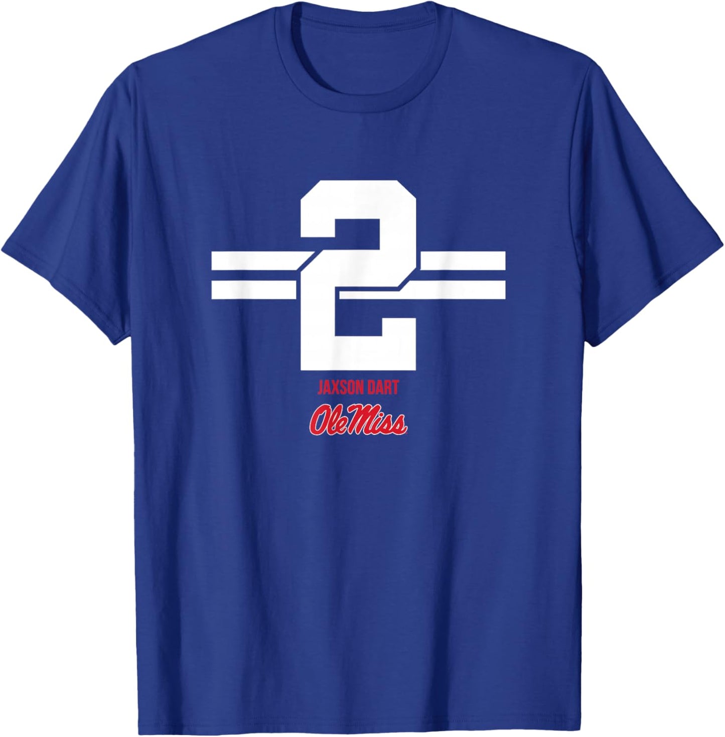 Ole Miss Football: Jaxson Dart 2 Stripe T-Shirt - T-Shirt | Royal