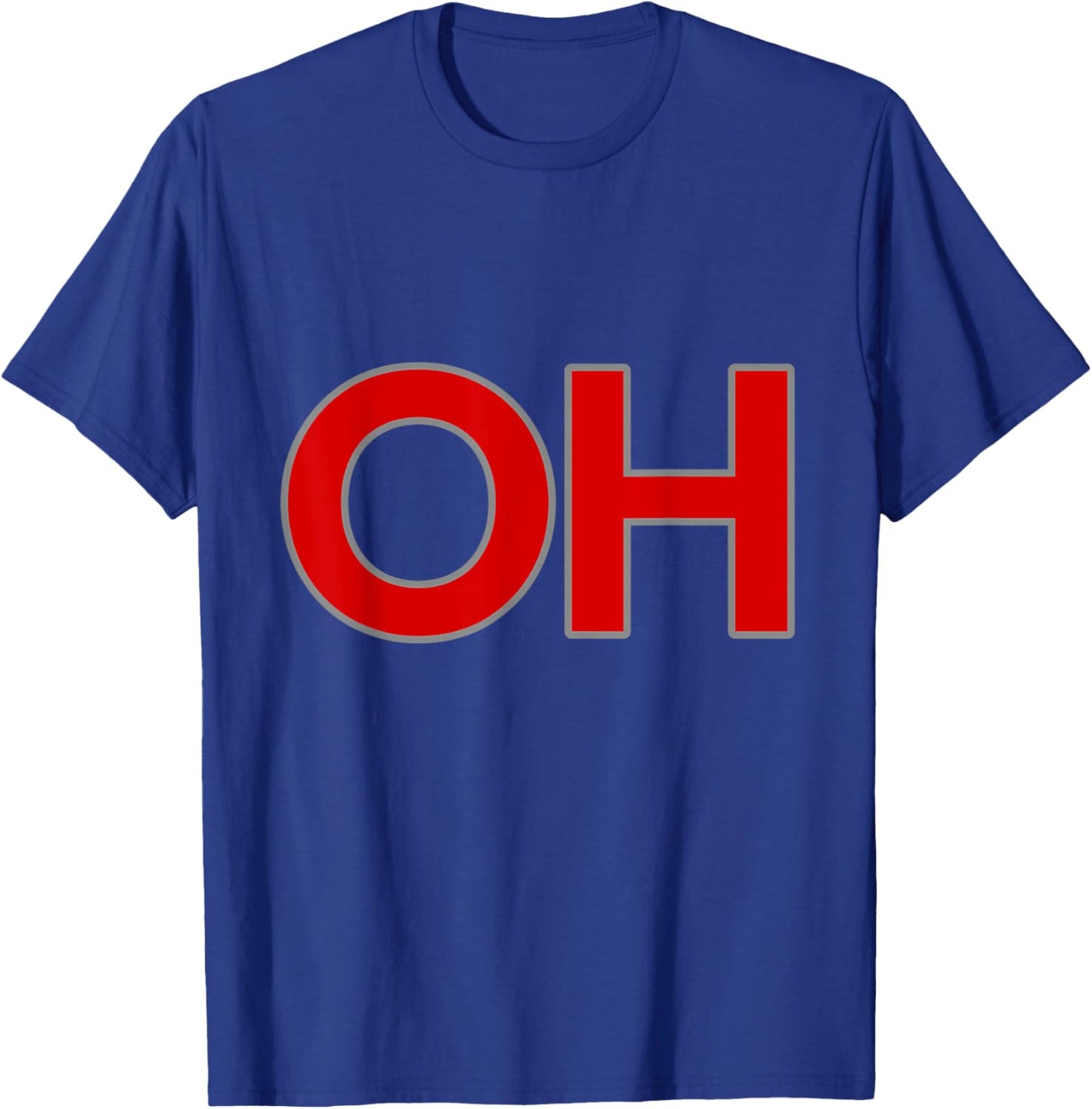 State of Ohio OH-IO Big Print Logo Red Grey T-Shirt - T-Shirt | Royal