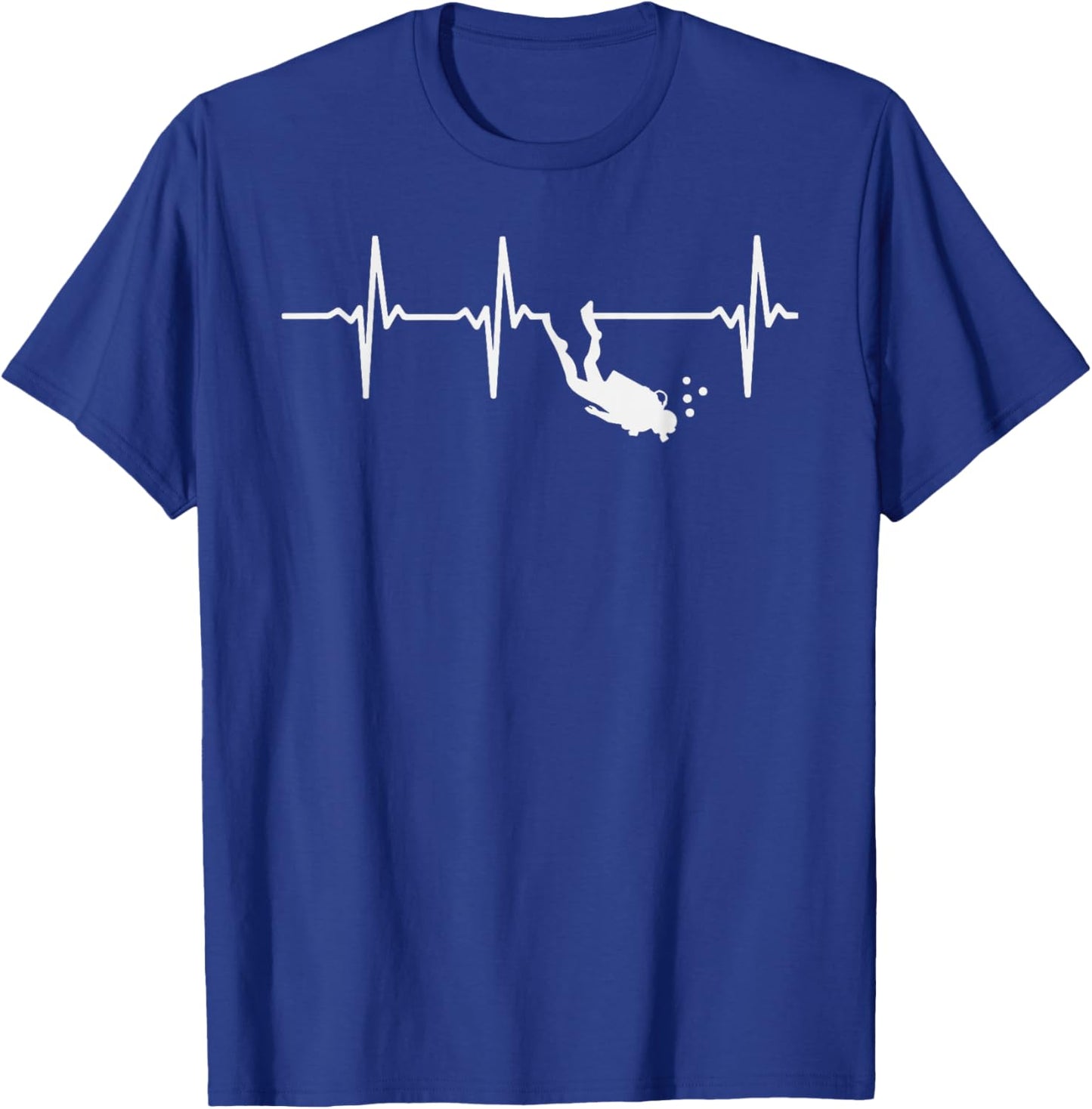Scuba Diving Heartbeat Subtle Scuba Diver Men Women T-Shirt - T-Shirt | Royal