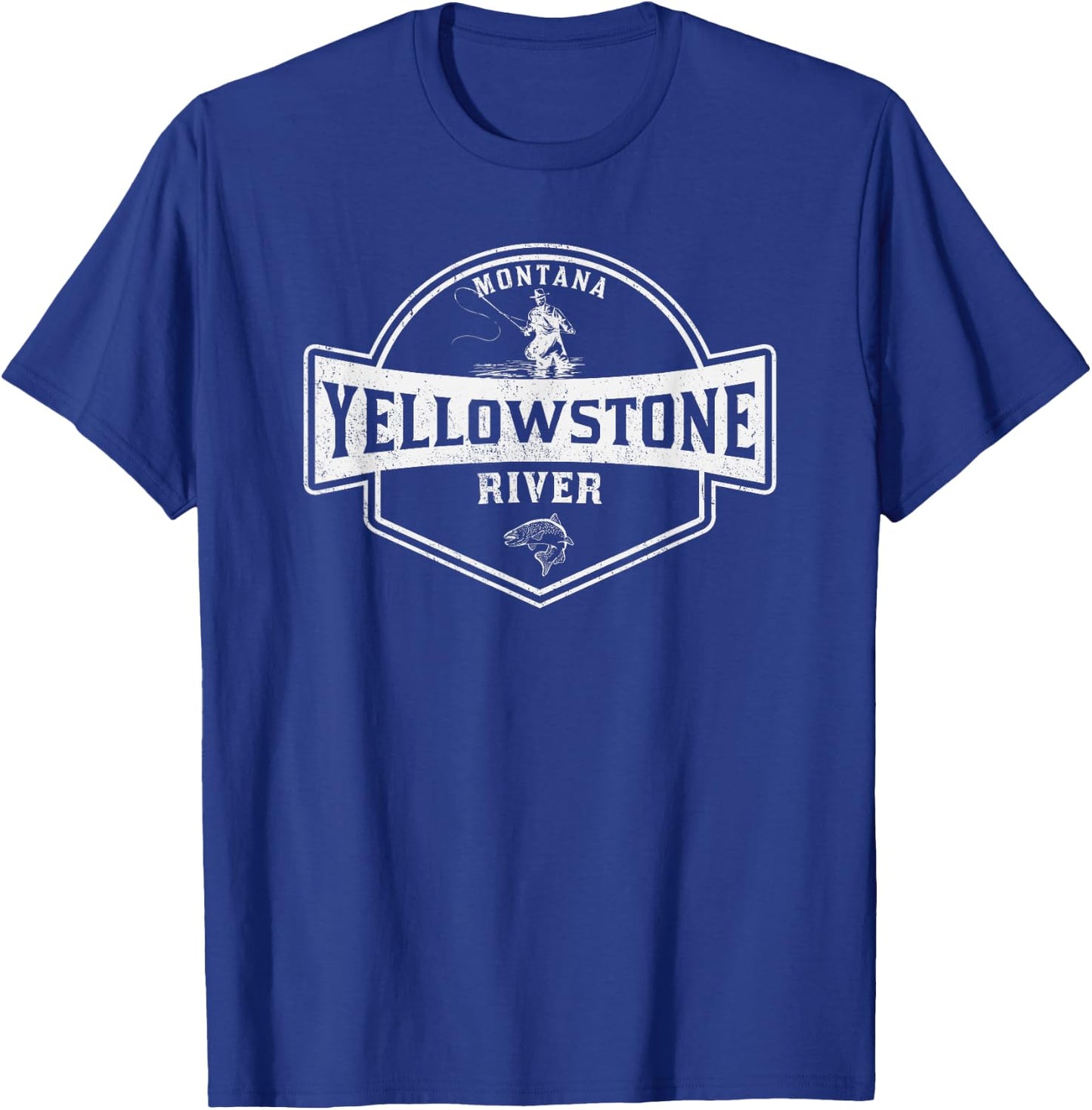 Yellowstone River Montana Fly Fishing T-Shirt - T-Shirt | Royal