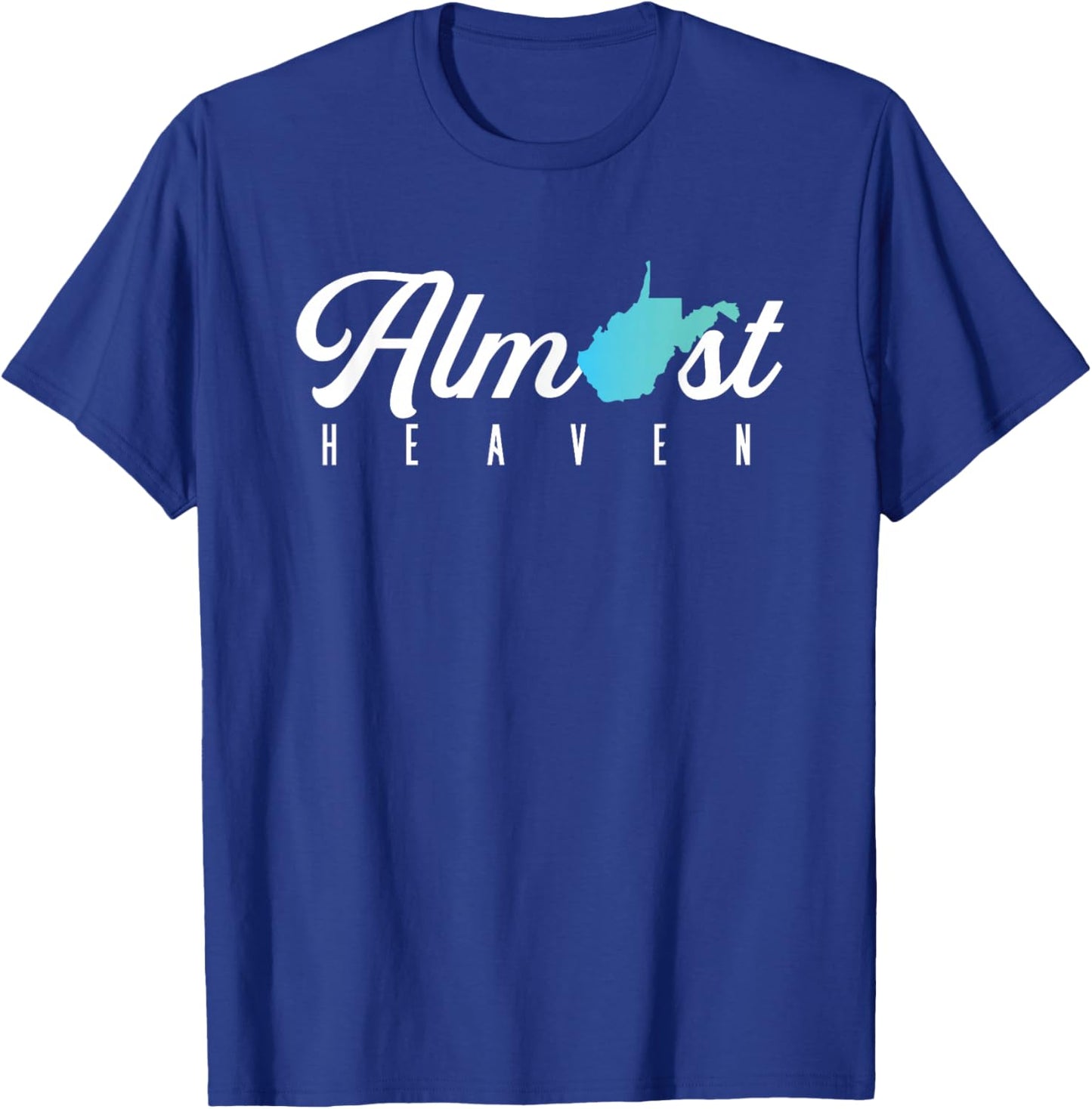 Almost Heaven West Virginia Map | American USA State T-Shirt - T-Shirt | Royal