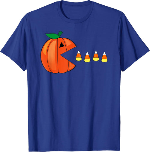 Funny Halloween Pumpkin Eating Candy Corn