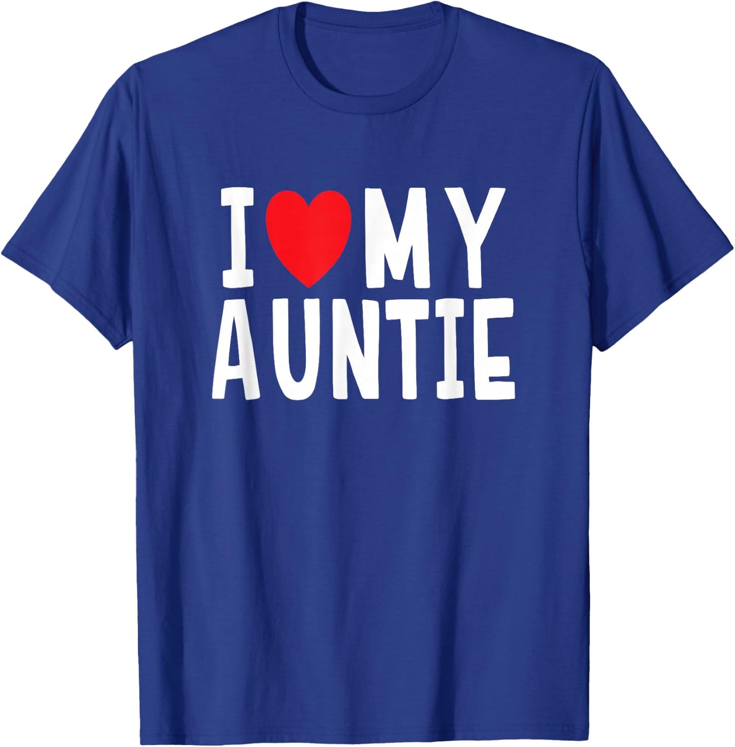 I Love My Auntie Heart Nephew Niece T-Shirt - T-Shirt | Royal