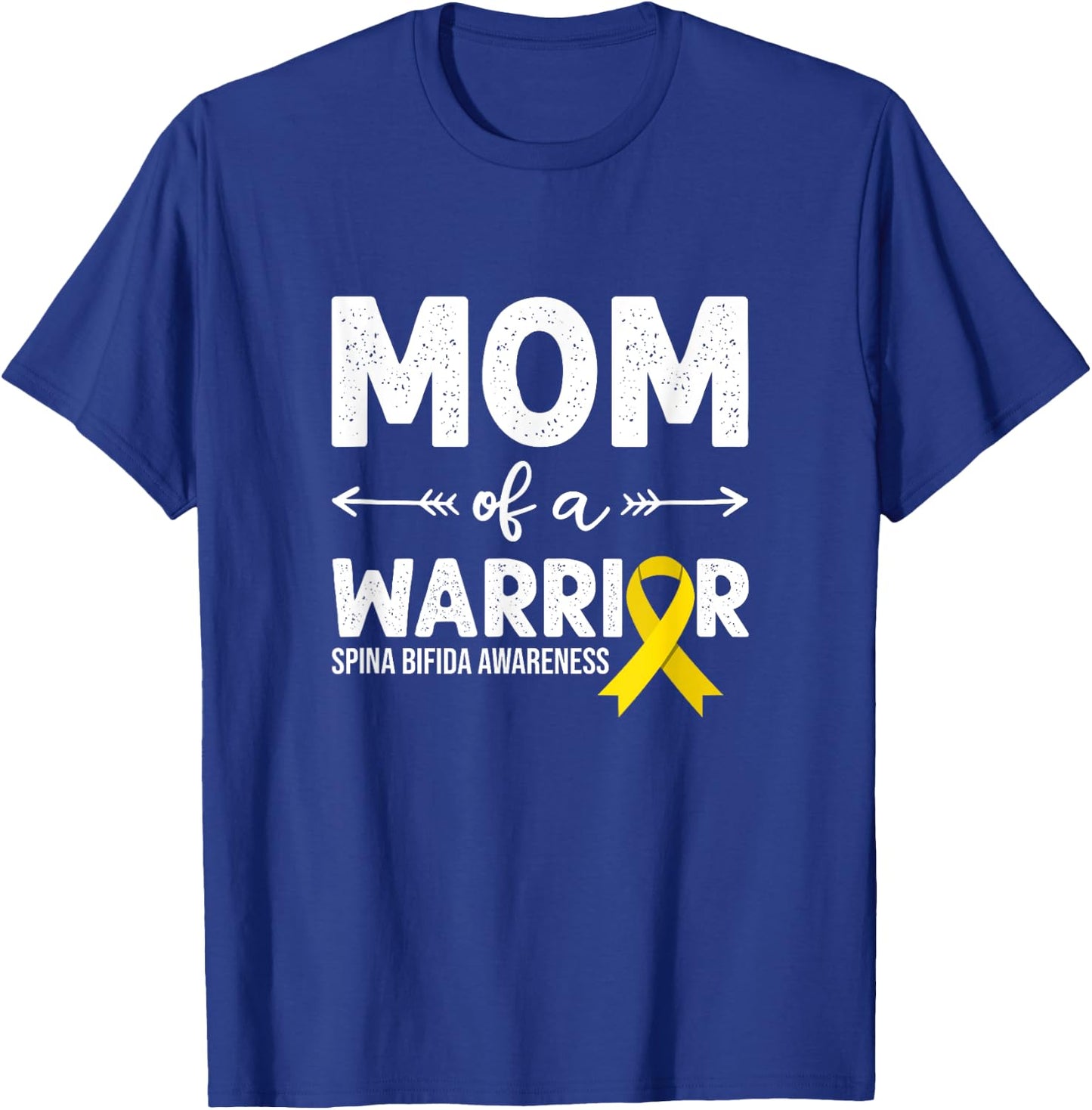 Mom Of A Warrior, Yellow Ribbon Spina Bifida Awareness T-Shirt - T-Shirt | Royal