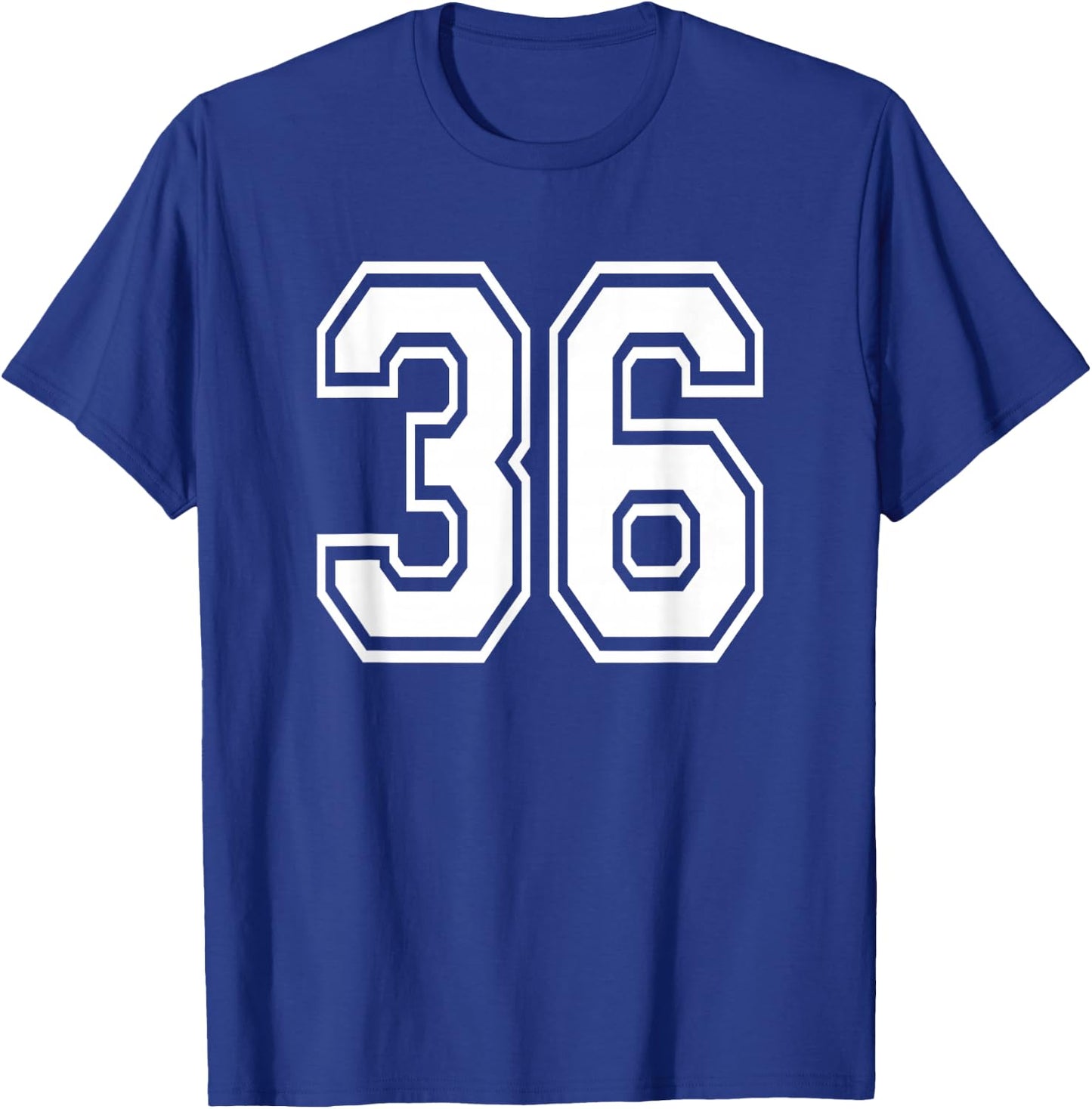 Number 36 Birthday Gift Sports Player Team Numbered Jersey T-Shirt - T-Shirt | Royal