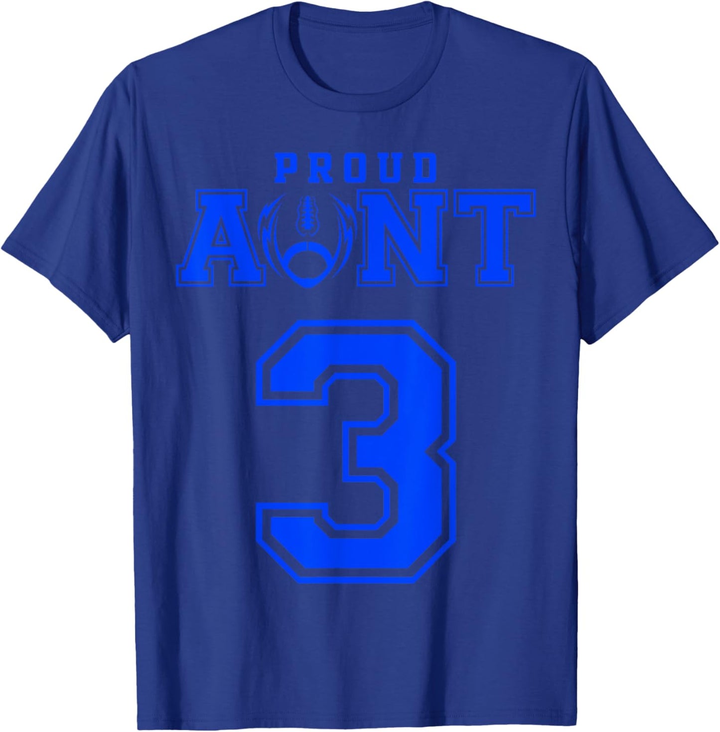 Custom Proud Football Aunt Number 3 B Personalized T-Shirt - T-Shirt | Royal