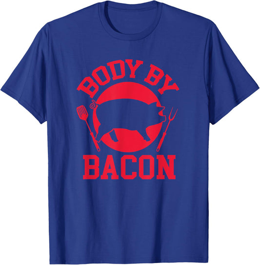 Body By Bacon Funny Keto Carnivore Food T-Shirt - T-Shirt | Royal