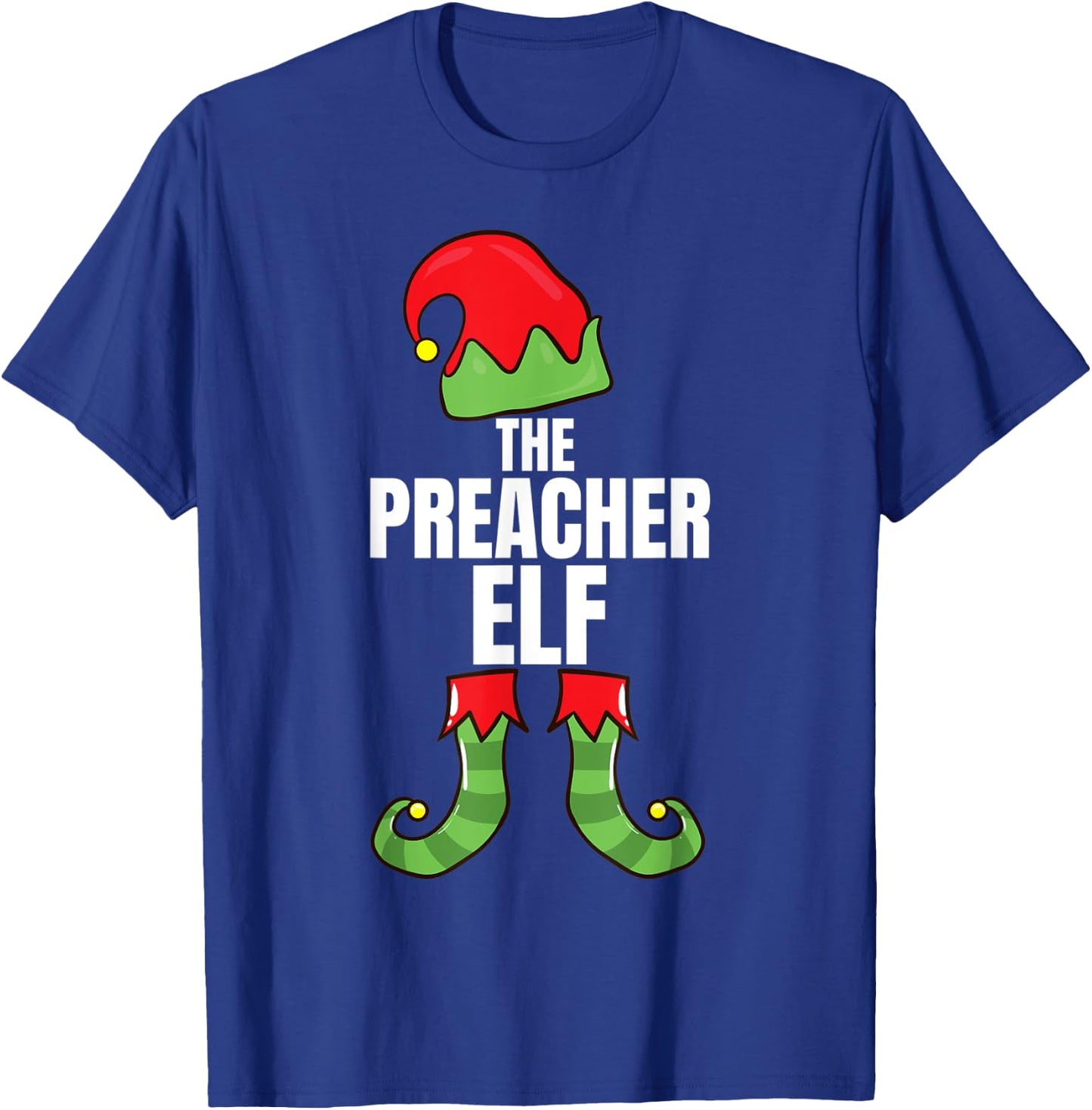 The Preacher Elf Matching Family Christmas Group Pajama T-Shirt - T-Shirt | Royal
