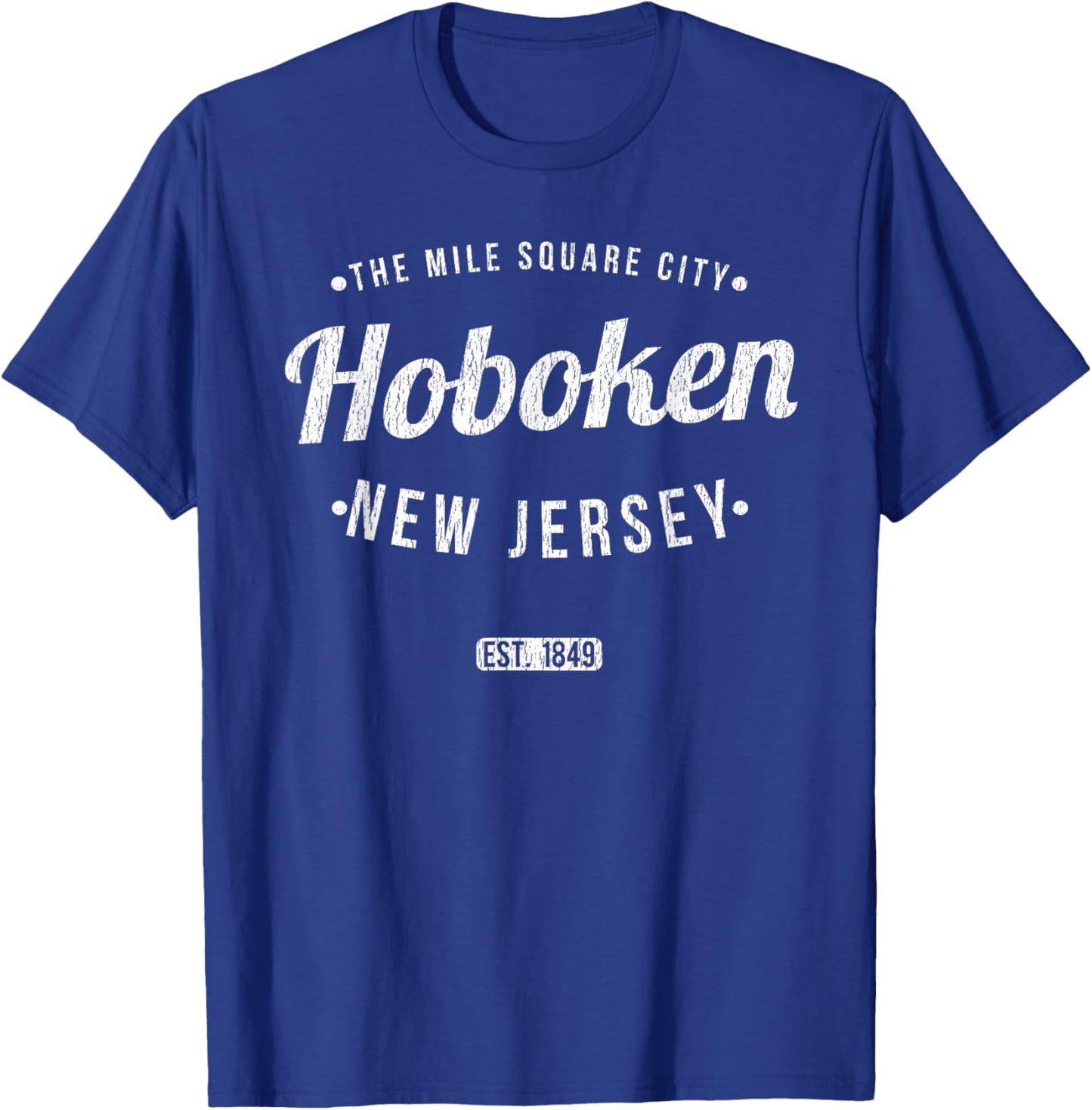 Hoboken New Jersey Vintage Travel Souvenir Hoboken T-Shirt - T-Shirt | Royal